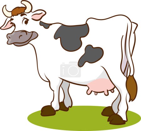 Illustration for Happy cartoon cow isolated on white background - Royalty Free Image