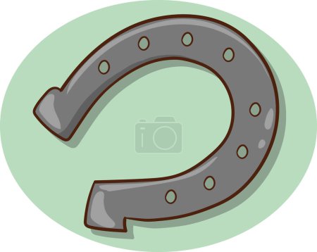 Illustration for Horseshoe icon isolated on white background. Flat cartoon style vector illustration. - Royalty Free Image