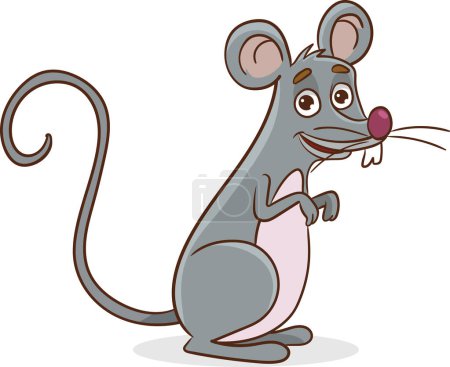 Illustration for Cute little mouse cartoon on white background - Royalty Free Image