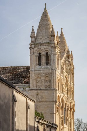 Photo for Angouleme cathedral side view, 12th century Romanesque style with a sculpted facade - Royalty Free Image