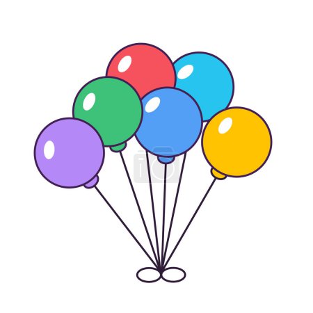 Illustration for Bunch of balloons for birthday and party - Royalty Free Image