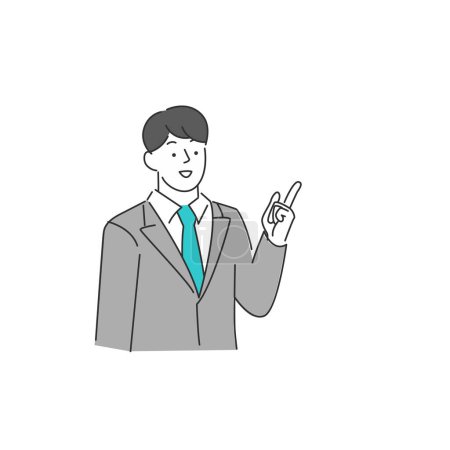 Illustration for Businessman pointing at blank space vector - Royalty Free Image