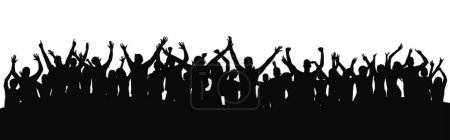 Ilustración de Animando a la multitud en un concierto. Gente levantando la mano en el concierto - Imagen libre de derechos