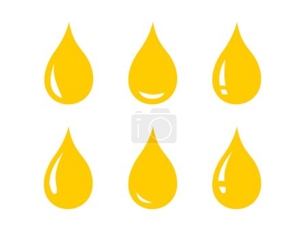 Illustration for Set of glossy yellow oil drop - Royalty Free Image