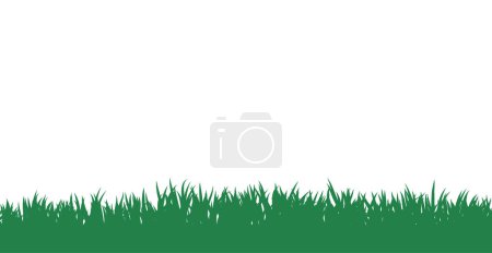 Illustration for Green grass silhouette isolated on white background - Royalty Free Image