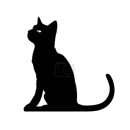 Ilustración de Gato sentado, siluetas de gato, siluetas de gato animales de compañía conjunto de gráficos - Imagen libre de derechos