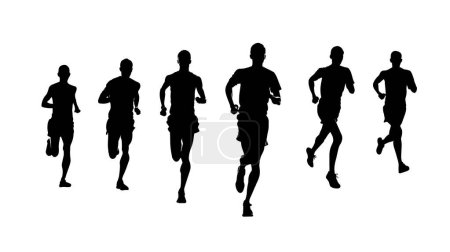 Ilustración de Hombre atlético corriendo, atleta de atletismo compitiendo, hombre de estilo de vida saludable corriendo - Imagen libre de derechos