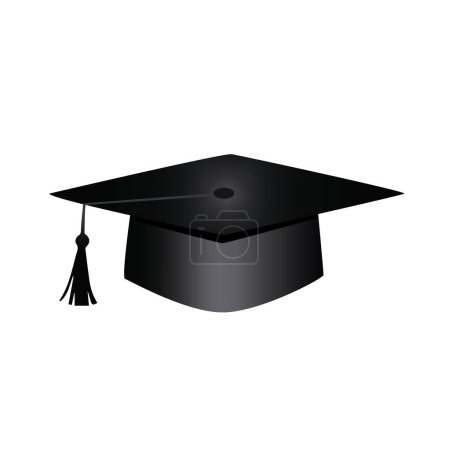 Illustration for Graduation hat, mortarboard cap symbol - Royalty Free Image