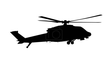 Illustration for Helicopter silhouette, helicopter vector silhouette - Royalty Free Image