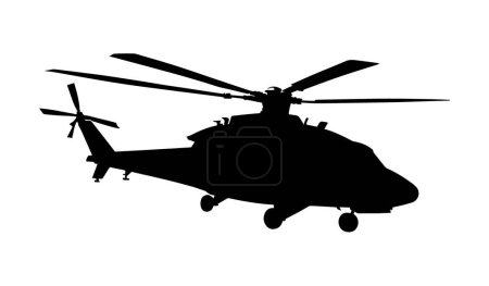Illustration for Helicopter silhouette, helicopter vector silhouette - Royalty Free Image