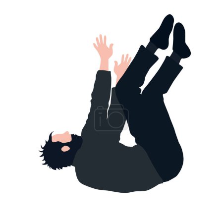 Illustration for Falling man, illustration of man falling from the sky, man falling down - Royalty Free Image