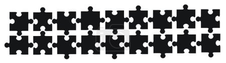 Illustration for Pieces of jigsaw puzzle or autism puzzle piece symbol, a piece of jigsaw puzzle icon silhouette - Royalty Free Image