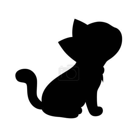 Illustration for Silhouette of dog for icon or logo, cute cat - Royalty Free Image