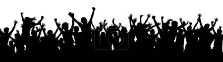 Illustration for Crowd silhouette, applause crowd silhouette, cheerful people at concert - Royalty Free Image