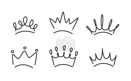 Simple drawing crowns vector, cute princess crown