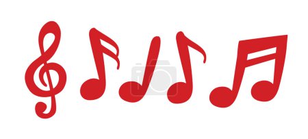 Music notes icons set vector, black notes symbol, music notes