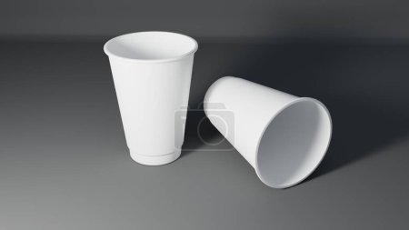Photo for White paper cup mockup 3D rendering illustration - Royalty Free Image