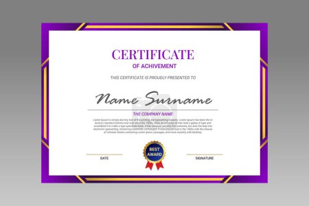 Illustration for Certificate template, Diploma design,Vector illustration eps10 - Royalty Free Image