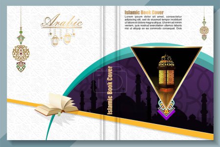 Téléchargez les photos : Design de couverture de livre de style islamique arabe avec motif et ornements arabes - en image libre de droit