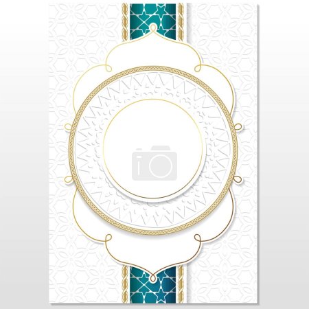 Ilustración de Hermoso diseño de portada de libro de Corán, plantilla de cubierta de lujo - Imagen libre de derechos