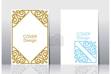 Téléchargez les illustrations : Design arabe de couverture de livre de style islamique avec fond vectoriel floral ornement - en licence libre de droit