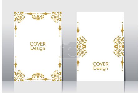 Téléchargez les photos : Design arabe de couverture de livre de style islamique avec fond vectoriel floral ornement - en image libre de droit