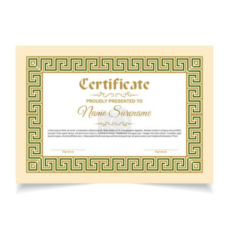 Téléchargez les photos : Modèle de certificat de luxe doré pour polyvalent, modèle élégant de certificat de réussite de couleur dorée - en image libre de droit