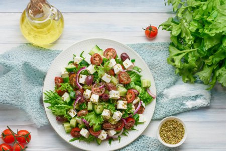 Photo for Juicy Tomatoes and Creamy Feta Elevate this Greek Salad Delight - Royalty Free Image