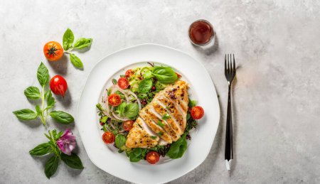 Photo for Indulge in a Pleasing Chicken Fillet Alongside a Refreshing Salad - Royalty Free Image