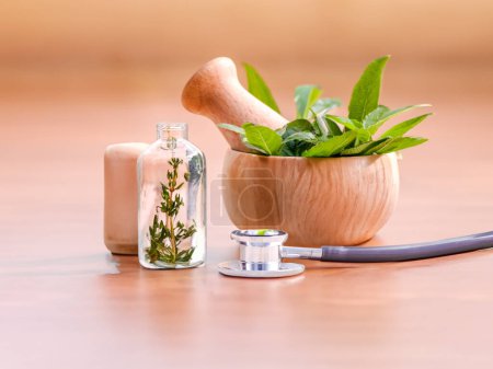 Photo for Fresh herbs for alternative healthcare - Royalty Free Image