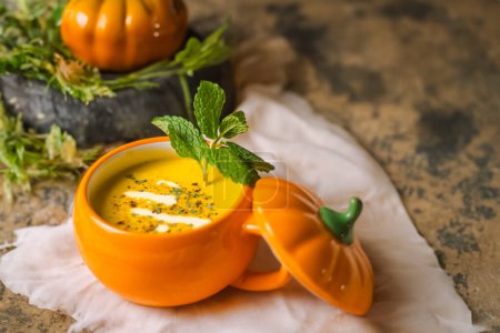 Photo for Aromatic and delectable pumpkin soup - Royalty Free Image
