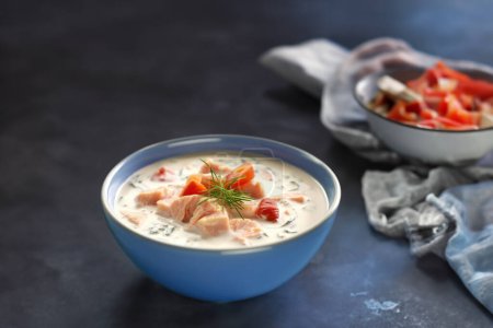 Foto de Crema de sopa de pescado Fotografía de alimentos - Imagen libre de derechos