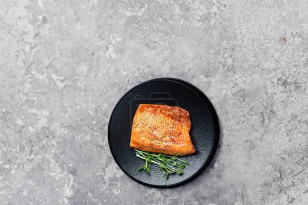 Photo for Grilled BBQ salmon fish with char marks - Royalty Free Image