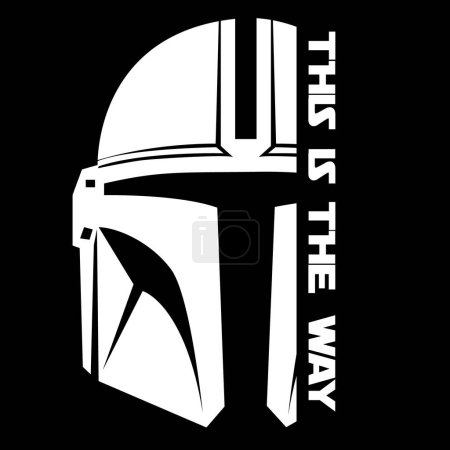 Illustration for Vector illustration of Mandalorian with text "this is the way" EPS10 - Royalty Free Image