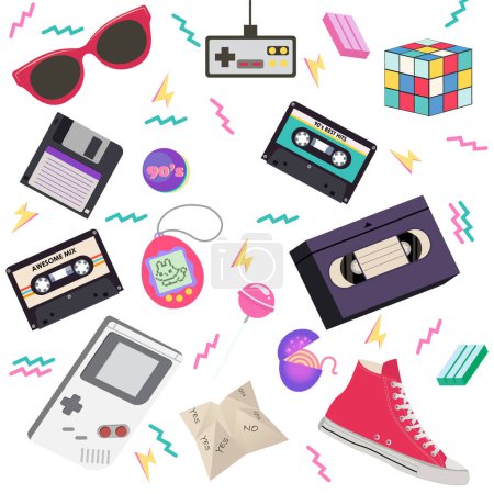Illustration for Classic 80s 90s elements.Fashion patch, badge, emblem. Vector illustration. - Royalty Free Image