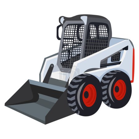 Illustration for BobCat loader on white background - vector image. Construction equipment concept - Royalty Free Image