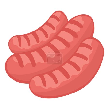 Illustration for Vector grilled bbq hot dog sausages. Set of different sausages - Royalty Free Image