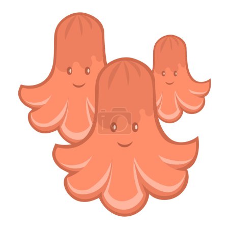 Illustration for Vector fried octopus sausages in japanese style. Set of different sausages - Royalty Free Image
