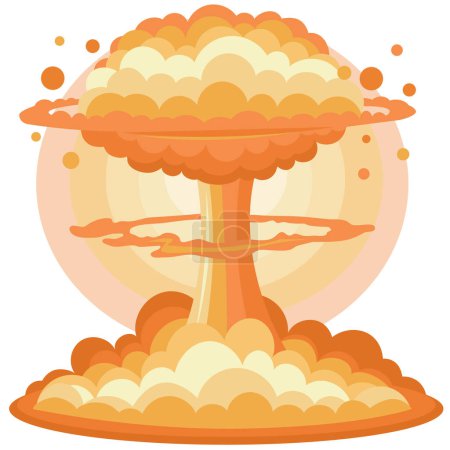 Téléchargez les illustrations : Explosion nucléaire après la bombe atomique comme nuage de champignons - image vectorielle - en licence libre de droit