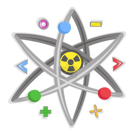 Illustration for Radioactive molecule image - symbol of atomic energy - vector picture - Royalty Free Image