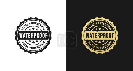 Waterproof label or waterproof seal vector isolated in Rubber Stamp Style. Waterproof label for product packaging design element. Simple Waterproof seal with rubber stamp style.