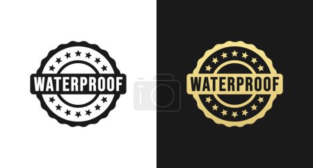 Photo for Waterproof stamp vector or waterproof rubber vector isolated in Flat Style. Waterproof stamp for product packaging design element. Waterproof rubber for packaging design element. - Royalty Free Image