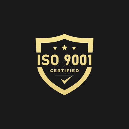 Photo for Best iso 9001 label or iso 9001 sign vector isolated in flat style. The International Organization for Standardization. Best iso 9001 label or seal for ISO certified and high quality products. - Royalty Free Image