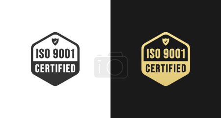 Photo for Best ISO 9001 label or ISO 9001 mark vector isolated in flat style. The International Organization for Standardization. iso 9001 label or seal for ISO certified and high quality products. - Royalty Free Image
