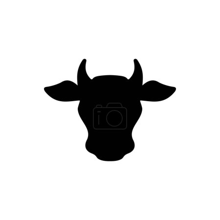 Photo for Cattle Head Silhouette Icon or Vector Cow Head Silhouette Illustration. Cattle logo template in trendy style. Suitable for many purposes about Cow or cattle. - Royalty Free Image