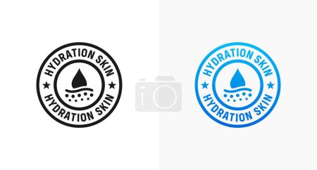 Photo for Hydration skin sign or Hydration skin stamp vector isolated in flat style. Best Hydration skin sign vector for product packaging design element. Hydration skin stamp for packaging design element. - Royalty Free Image