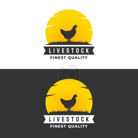 Photo for Simple Chicken Farm Logo Vector or Chicken Farm Label Vector Isolated. For the purposes of a chicken farm company logo. Suitable for labeling the best quality chicken products. - Royalty Free Image
