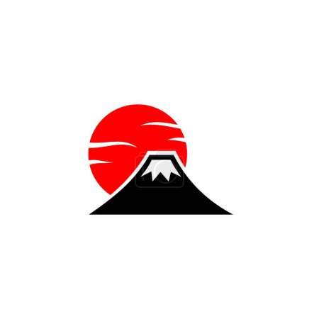 Photo for Mount fuji logo or mount fuji icon vector isolated on white background. Illustration of Mount Fuji, Japan. Best mount fuji logo in elegant style. Mountain fujiyama logo for content about Japan. - Royalty Free Image
