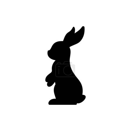 Photo for The Best Rabbit Silhouette Or Bunnies Isolated Vector Logo Icon Illustration. Best asset for bunny icon design or bunny shadow. - Royalty Free Image
