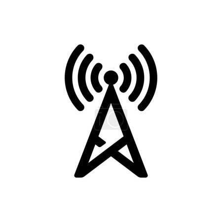 Photo for Transmitter Icon or Antenna Icon Isolated on White Background. broadcast, transmitter antenna sign design vector illustration. Radio tower icon. Linear style. Transmitter Icon. Cell phone tower vector - Royalty Free Image